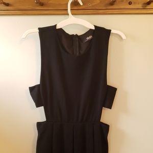 Lulu's Black dress with side cutouts.